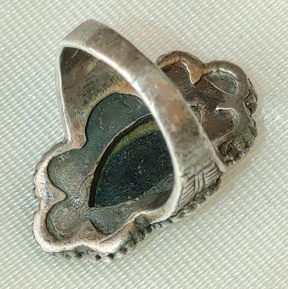 Vintage Sterling silver onyx ring 6 1/2 - Picture 5 of 7